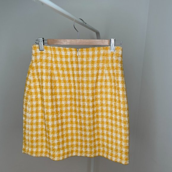 Vintage 60s Courreges Wool Checkerboard Mini Skirt - Picture 2 of 4